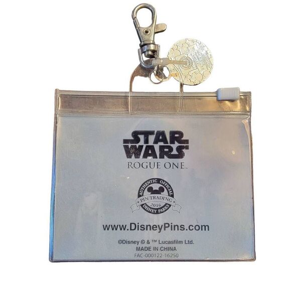 Disney Pins Star Wars Rogue One Death Star Charm Pin Lanyard Pouch ID Holder - Picture 2 of 5